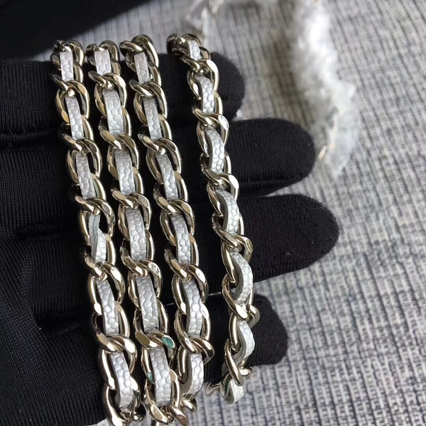 Chanel WOC Flap Shoulder Bag White Calfskin A33814 Silver Chanel WOC Flap Shoulder Bag White Calfskin A33814 Silver