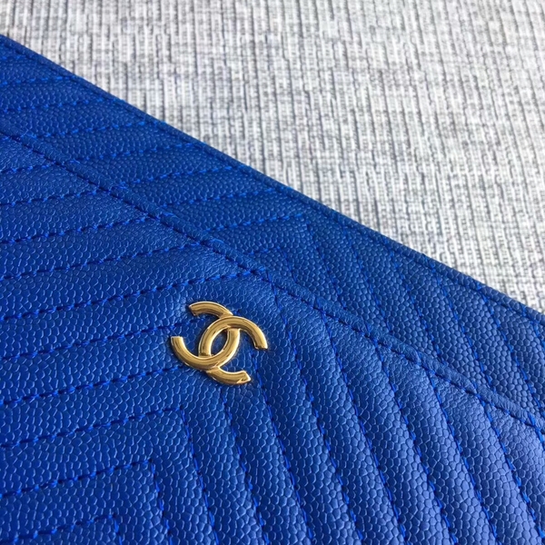 Chanel WOC Flap Shoulder Bag Blue Calfskin Leather A33814 Gold Chanel WOC Flap Shoulder Bag Blue Calfskin Leather A33814 Gold