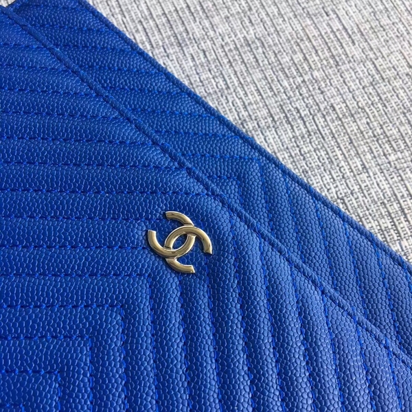 Chanel WOC Flap Shoulder Bag Blue Calfskin Leather A33814 Silver Chanel WOC Flap Shoulder Bag Blue Calfskin Leather A33814 Silver