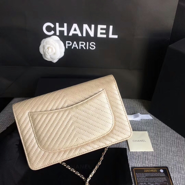 Chanel WOC Flap Shoulder Bag Gold Calfskin Leather A33814 Silver Chanel WOC Flap Shoulder Bag Gold Calfskin Leather A33814 Silver