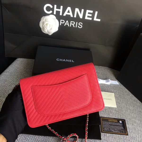 Chanel WOC Flap Shoulder Bag Pink Calfskin Leather A33814 Silver Chanel WOC Flap Shoulder Bag Pink Calfskin Leather A33814 Silver