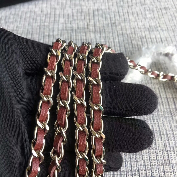 Chanel WOC Flap Shoulder Bag Dark Red Calfskin Leather A33814 Silver Chanel WOC Flap Shoulder Bag Dark Red Calfskin Leather A33814 Silver