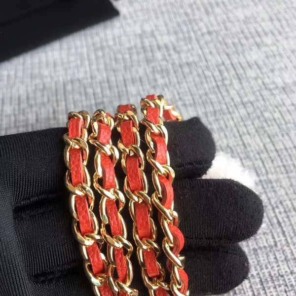 Chanel WOC Flap Shoulder Bag Red Calfskin Leather A33814 Gold Chanel WOC Flap Shoulder Bag Red Calfskin Leather A33814 Gold