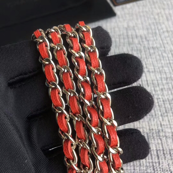 Chanel WOC Flap Shoulder Bag Red Calfskin Leather A33814 Silver Chanel WOC Flap Shoulder Bag Red Calfskin Leather A33814 Silver