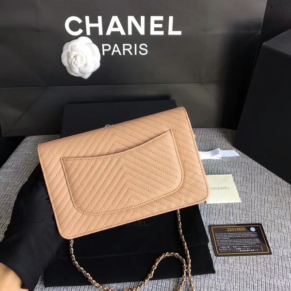 Chanel WOC Flap Shoulder Bag Camel Calfskin Leather A33814 Silver Chanel WOC Flap Shoulder Bag Camel Calfskin Leather A33814 Silver