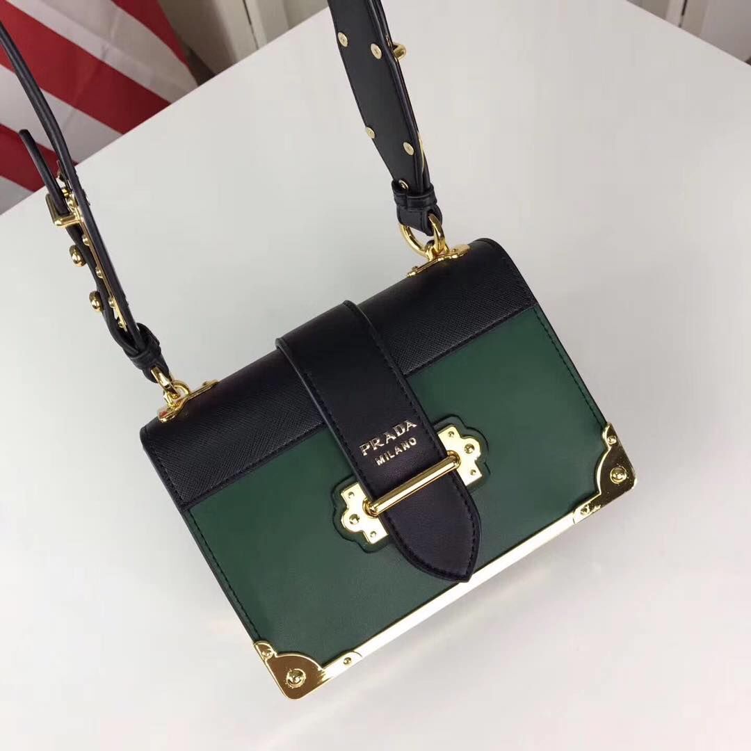 PRADA Shoulder Flap Bag Original Leather P2312 Green PRADA Shoulder Flap Bag Original Leather P2312 Green