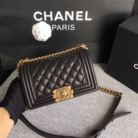 Boy Chanel Flap Shoulder Bag Sheepskin Leather A67085 Black Boy Chanel Flap Shoulder Bag Sheepskin Leather A67085 Black
