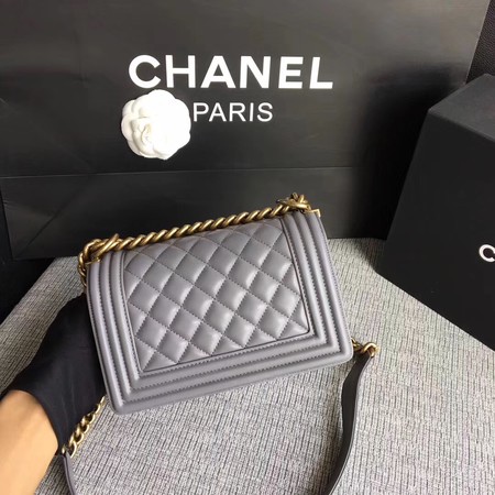 Boy Chanel Flap Shoulder Bag Sheepskin Leather A67085 Grey Boy Chanel Flap Shoulder Bag Sheepskin Leather A67085 Grey