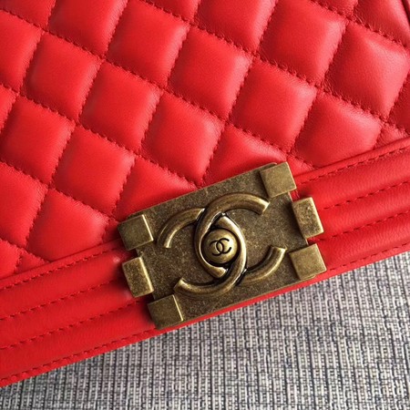 Boy Chanel Flap Shoulder Bag Sheepskin Leather A67085 Red Boy Chanel Flap Shoulder Bag Sheepskin Leather A67085 Red
