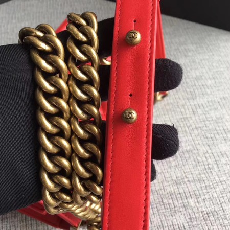 Boy Chanel Flap Shoulder Bag Sheepskin Leather A67085 Red Boy Chanel Flap Shoulder Bag Sheepskin Leather A67085 Red