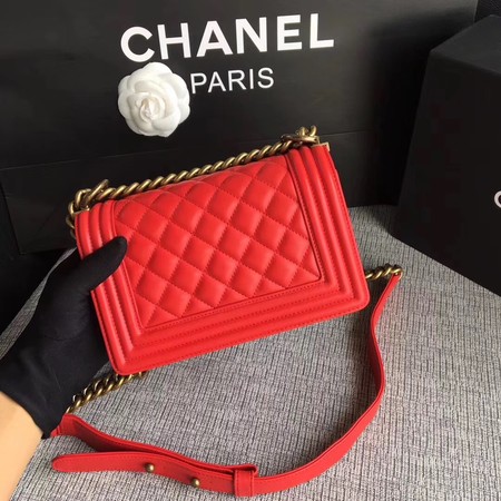 Boy Chanel Flap Shoulder Bag Sheepskin Leather A67085 Red Boy Chanel Flap Shoulder Bag Sheepskin Leather A67085 Red