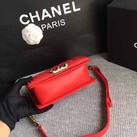 Boy Chanel Flap Shoulder Bag Sheepskin Leather A67085 Red Boy Chanel Flap Shoulder Bag Sheepskin Leather A67085 Red
