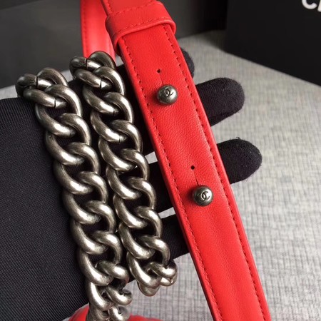 Boy Chanel Flap Shoulder Bag Sheepskin Leather A67085 Red Boy Chanel Flap Shoulder Bag Sheepskin Leather A67085 Red