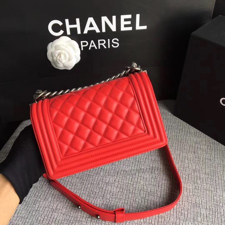Boy Chanel Flap Shoulder Bag Sheepskin Leather A67085 Red Boy Chanel Flap Shoulder Bag Sheepskin Leather A67085 Red