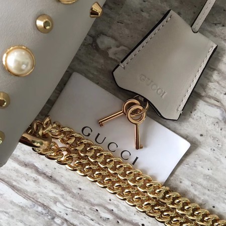 Gucci Padlock Small GG Studded Shoulder Bag 432182 White Gucci Padlock Small GG Studded Shoulder Bag 432182 White