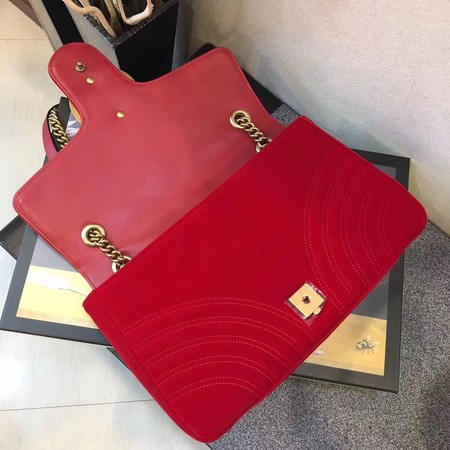 Gucci GG Marmont Medium Velvet Shoulder Bag 443496 Red Gucci GG Marmont Medium Velvet Shoulder Bag 443496 Red