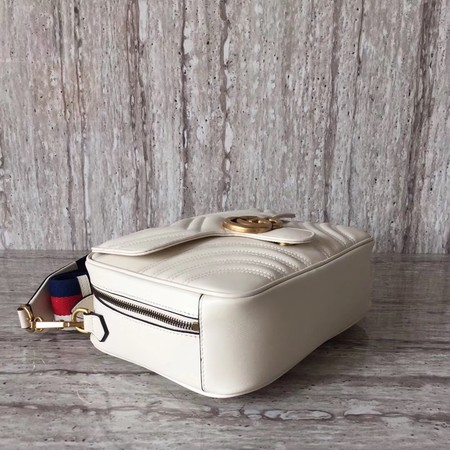 Gucci GG Marmont Small Shoulder Bag 498100 White Gucci GG Marmont Small Shoulder Bag 498100 White
