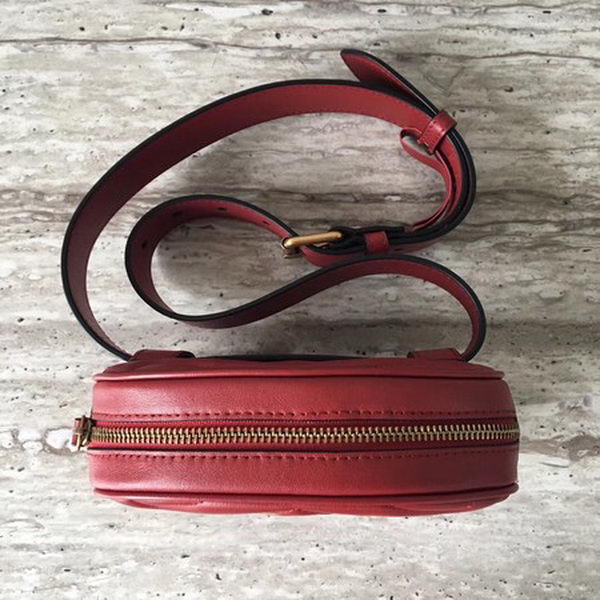 Gucci GG Marmont Leather Belt Bag 476434 Red Gucci GG Marmont Leather Belt Bag 476434 Red