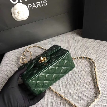 Chanel Classic Flap mini Bag Original Leather A1115 Green Chanel Classic Flap mini Bag Original Leather A1115 Green