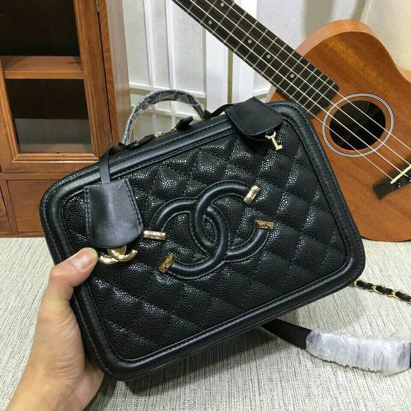 Chanel Calfskin Leather Shoulder Bag 6070 Black Chanel Calfskin Leather Shoulder Bag 6070 Black