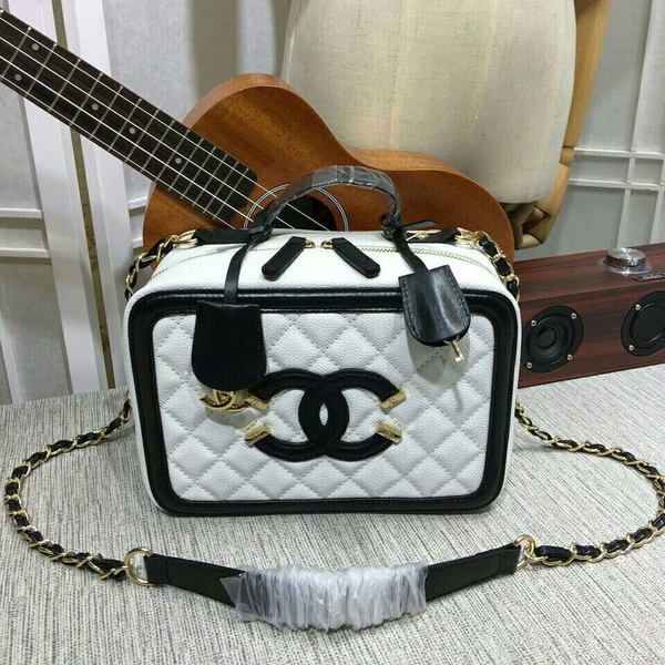 Chanel Calfskin Leather Shoulder Bag 6070 White Chanel Calfskin Leather Shoulder Bag 6070 White