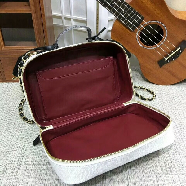 Chanel Calfskin Leather Shoulder Bag 6070 White Chanel Calfskin Leather Shoulder Bag 6070 White