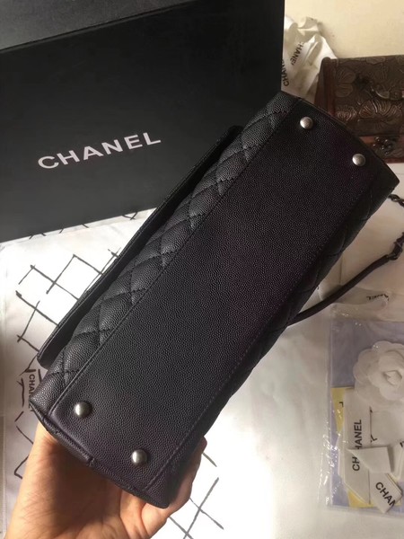 Chanel Classic Black Top Handle Bag Black Original Leather A92292 Silver Chanel Classic Black Top Handle Bag Black Original Leather A92292 Silver