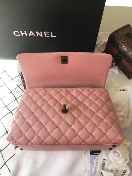 Chanel Classic Top Handle Bag Pink Original Leather A92292 Silver Chanel Classic Top Handle Bag Pink Original Leather A92292 Silver