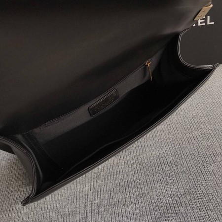 Boy Chanel Flap Shoulder Bag Black Original Sheepskin Leather A67087 Gold Boy Chanel Flap Shoulder Bag Black Original Sheepskin Leather A67087 Gold