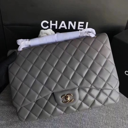 Chanel Maxi Quilted Classic Flap Bag Grey Sheepskin Leather A58601 Gold Chanel Maxi Quilted Classic Flap Bag Grey Sheepskin Leather A58601 Gold