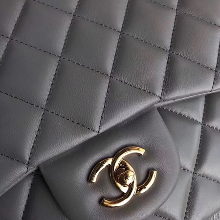 Chanel Maxi Quilted Classic Flap Bag Grey Sheepskin Leather A58601 Gold Chanel Maxi Quilted Classic Flap Bag Grey Sheepskin Leather A58601 Gold