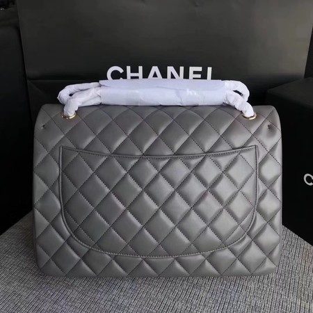 Chanel Maxi Quilted Classic Flap Bag Grey Sheepskin Leather A58601 Gold Chanel Maxi Quilted Classic Flap Bag Grey Sheepskin Leather A58601 Gold