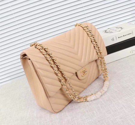 Chanel Maxi Classic Flap Bag Apricot Chevron Sheepskin Leather A58601 Gold Chanel Maxi Classic Flap Bag Apricot Chevron Sheepskin Leather A58601 Gold
