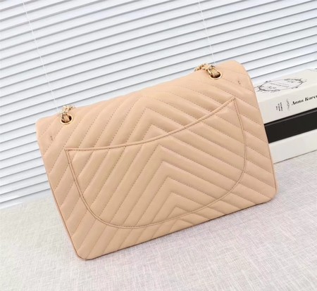 Chanel Maxi Classic Flap Bag Apricot Chevron Sheepskin Leather A58601 Gold Chanel Maxi Classic Flap Bag Apricot Chevron Sheepskin Leather A58601 Gold
