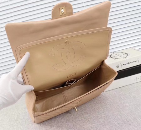 Chanel Maxi Classic Flap Bag Apricot Chevron Sheepskin Leather A58601 Gold Chanel Maxi Classic Flap Bag Apricot Chevron Sheepskin Leather A58601 Gold