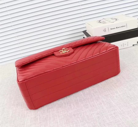 Chanel Maxi Classic Flap Bag Red Chevron Sheepskin Leather A58601 Gold Chanel Maxi Classic Flap Bag Red Chevron Sheepskin Leather A58601 Gold