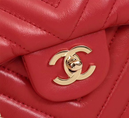 Chanel Maxi Classic Flap Bag Red Chevron Sheepskin Leather A58601 Gold Chanel Maxi Classic Flap Bag Red Chevron Sheepskin Leather A58601 Gold