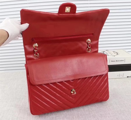 Chanel Maxi Classic Flap Bag Red Chevron Sheepskin Leather A58601 Gold Chanel Maxi Classic Flap Bag Red Chevron Sheepskin Leather A58601 Gold