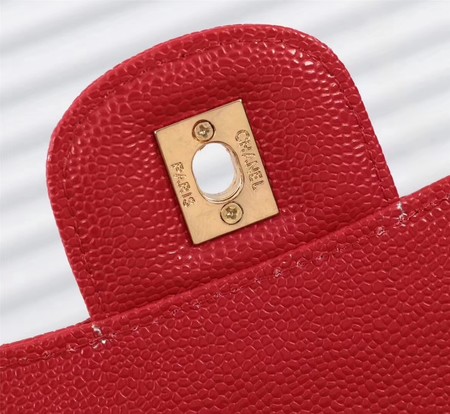 Chanel Maxi Quilted Classic Flap Bag Red Chevron Cannage Pattern A58601 Gold