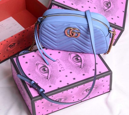Gucci GG Marmont Small Shoulder Bag 447632 SkyBlue Gucci GG Marmont Small Shoulder Bag 447632 SkyBlue