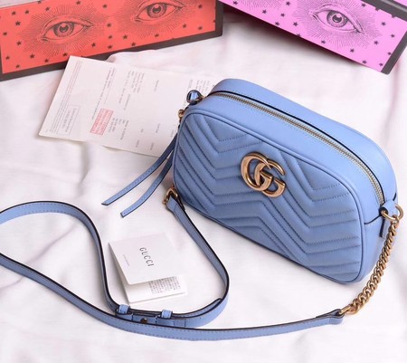 Gucci GG Marmont Small Shoulder Bag 447632 SkyBlue Gucci GG Marmont Small Shoulder Bag 447632 SkyBlue