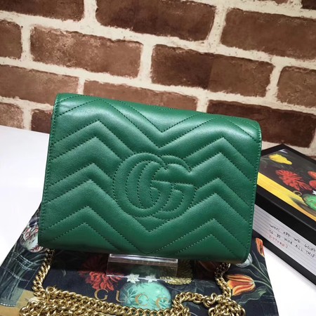 Gucci GG Marmont Matelasse mini Bag 474575 Green Gucci GG Marmont Matelasse mini Bag 474575 Green