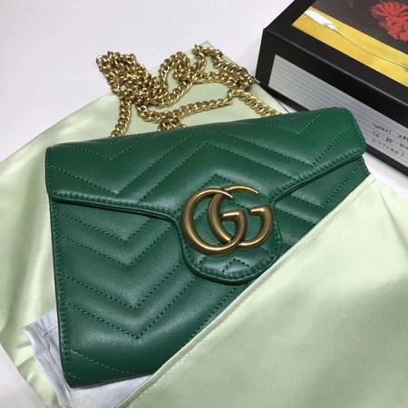 Gucci GG Marmont Matelasse mini Bag 474575 Green Gucci GG Marmont Matelasse mini Bag 474575 Green