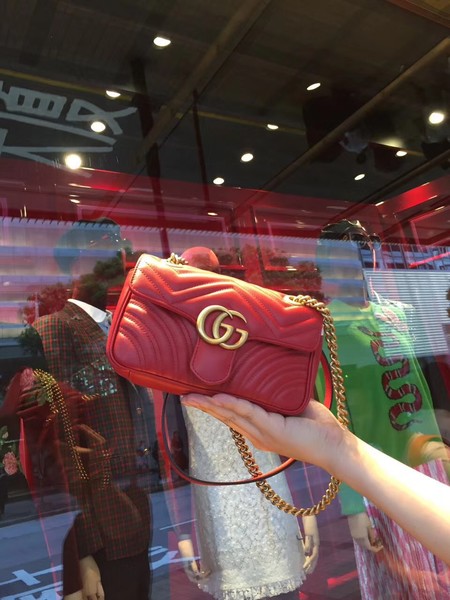 Gucci GG Marmont matelasse Mini Bag 446744 Red Gucci GG Marmont matelasse Mini Bag 446744 Red