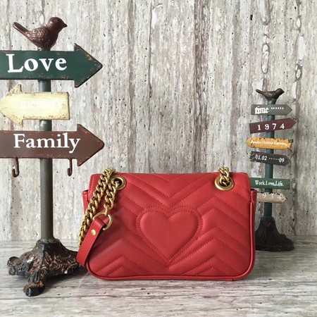 Gucci GG Marmont matelasse Mini Bag 446744 Red Gucci GG Marmont matelasse Mini Bag 446744 Red