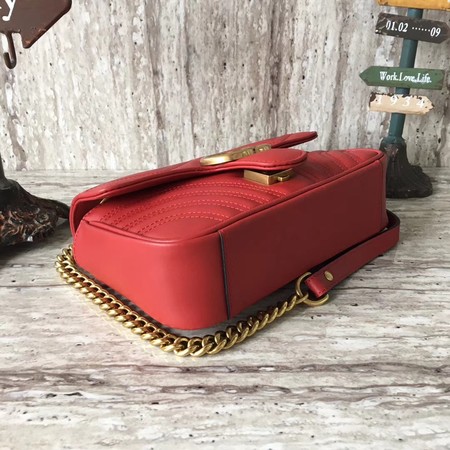 Gucci GG Marmont matelasse Mini Bag 446744 Red Gucci GG Marmont matelasse Mini Bag 446744 Red