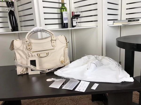 Balenciaga Giant City Gold Studs Handbag B084334 OffWhite Balenciaga Giant City Gold Studs Handbag B084334 OffWhite