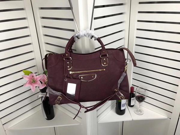 Balenciaga Giant City Gold Studs Handbag B084334 Wine Balenciaga Giant City Gold Studs Handbag B084334 Wine