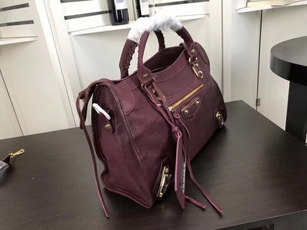 Balenciaga Giant City Gold Studs Handbag B084334 Wine Balenciaga Giant City Gold Studs Handbag B084334 Wine