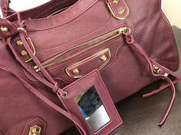 Balenciaga Giant City Gold Studs Handbag B084334 Wine Balenciaga Giant City Gold Studs Handbag B084334 Wine